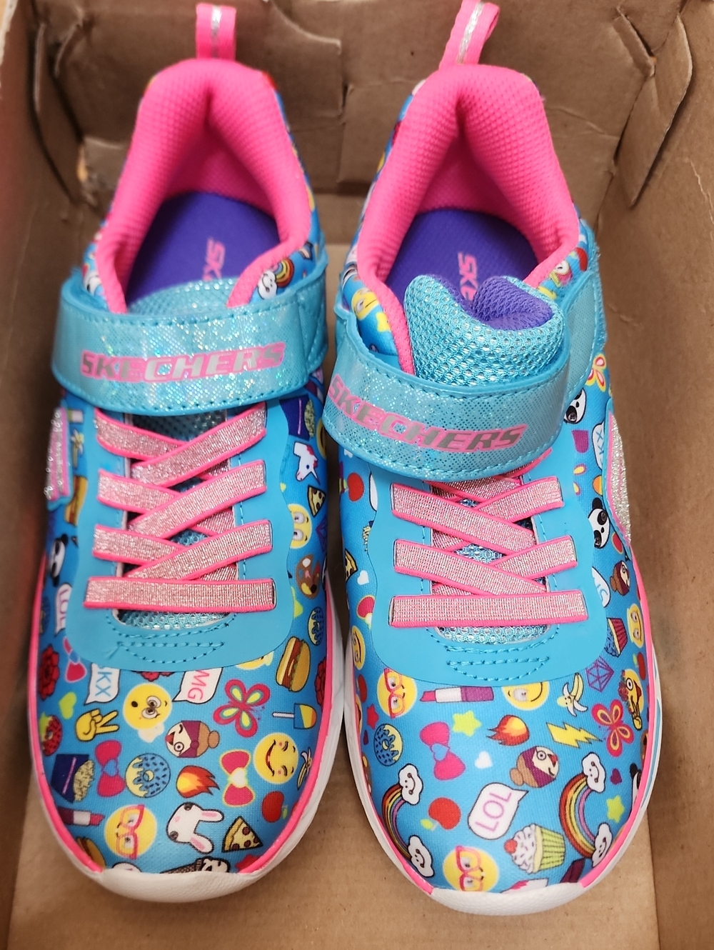 NWOB Rare Retired Skechers Litebeams Feelin’ It Light-Up Emoji Sneakers Size 3